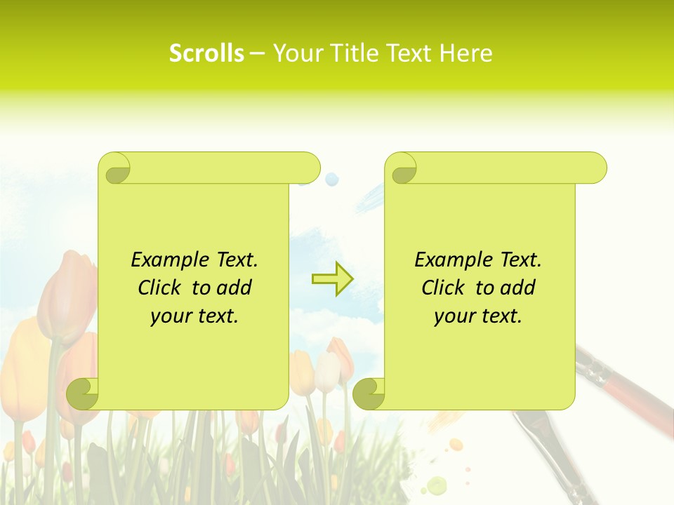 Red Flower Yellow PowerPoint Template