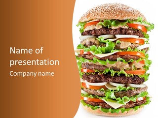 Sesame Onion Burger PowerPoint Template