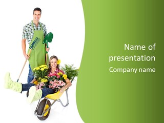 Wheelbarrow People Natural PowerPoint Template