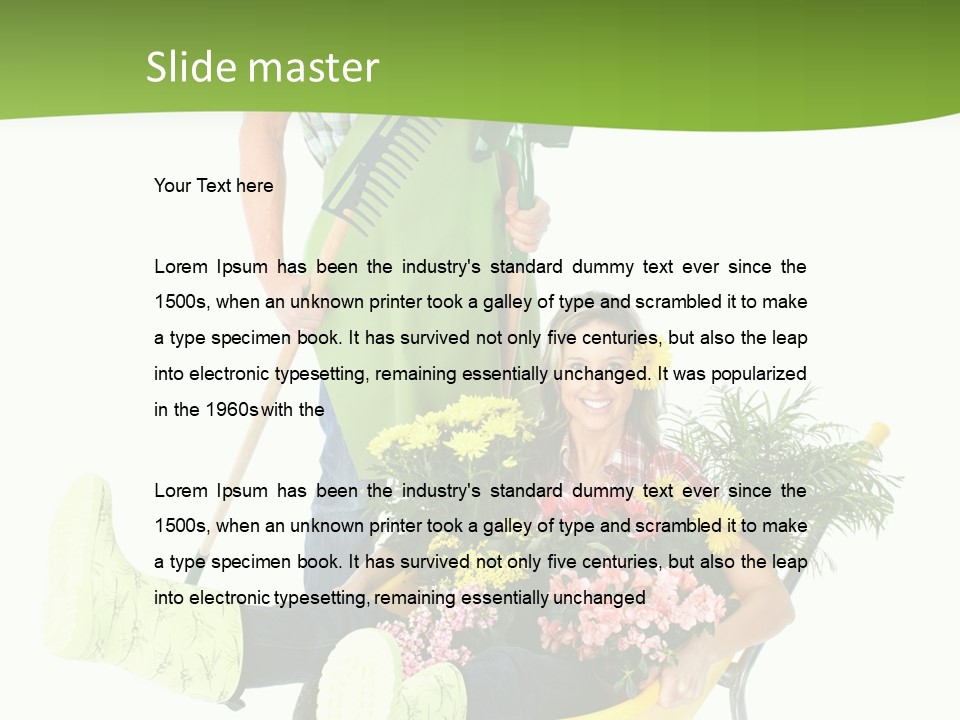 Wheelbarrow People Natural PowerPoint Template