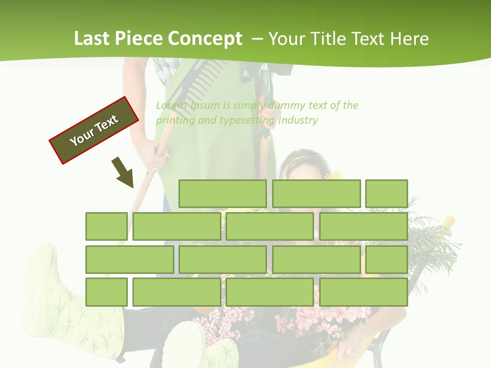 Wheelbarrow People Natural PowerPoint Template