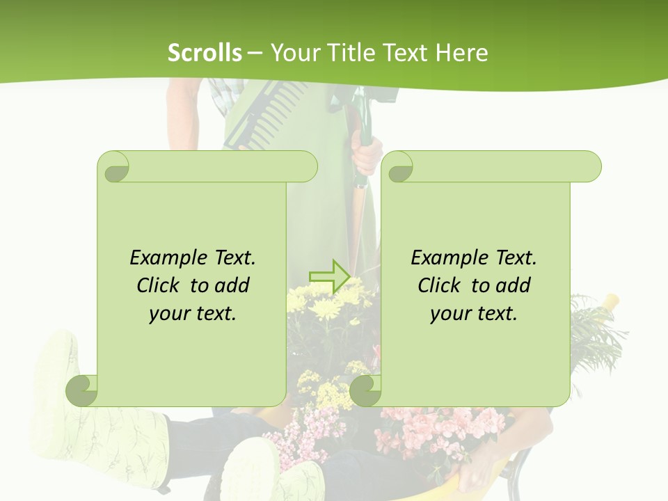 Wheelbarrow People Natural PowerPoint Template