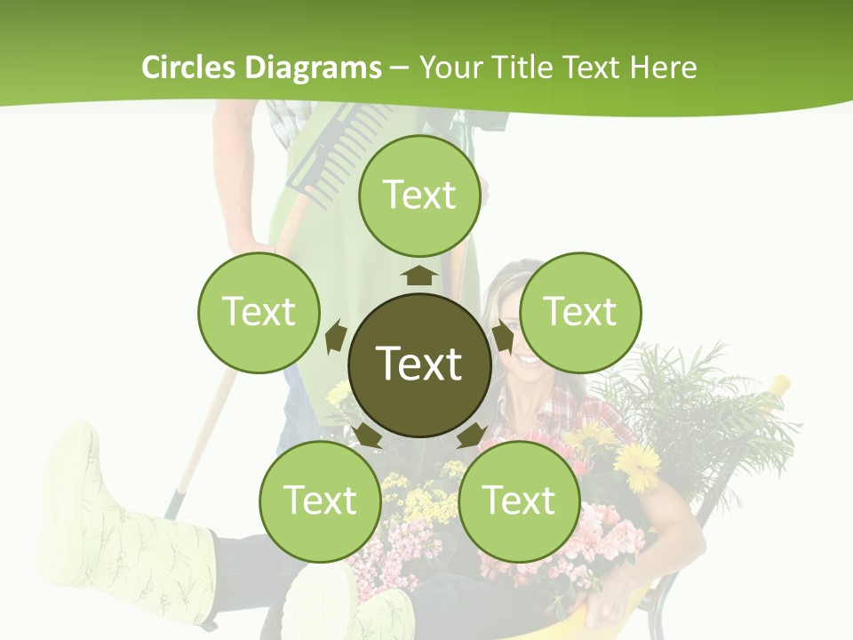 Wheelbarrow People Natural PowerPoint Template