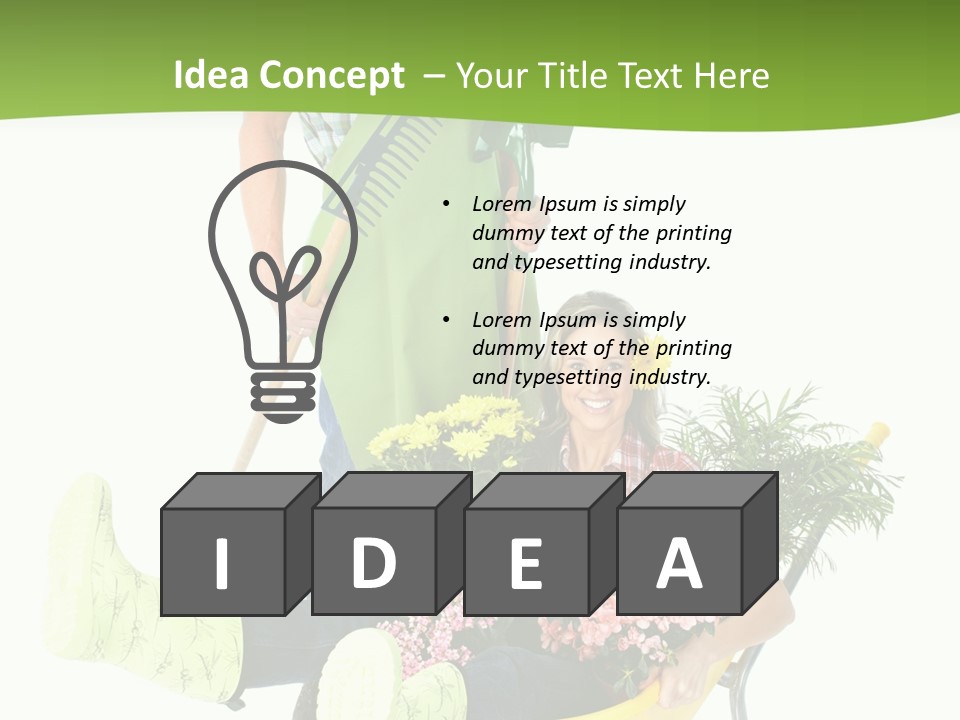 Wheelbarrow People Natural PowerPoint Template