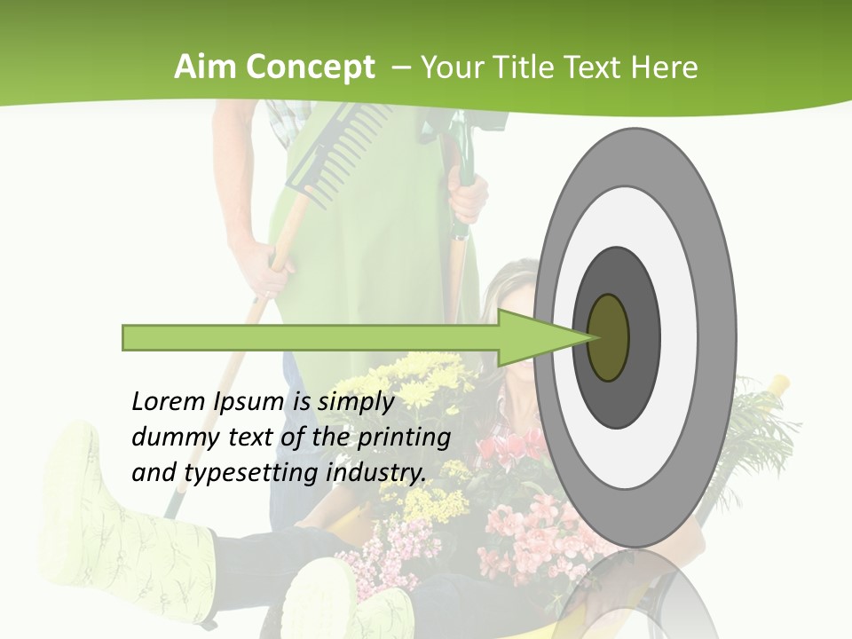 Wheelbarrow People Natural PowerPoint Template