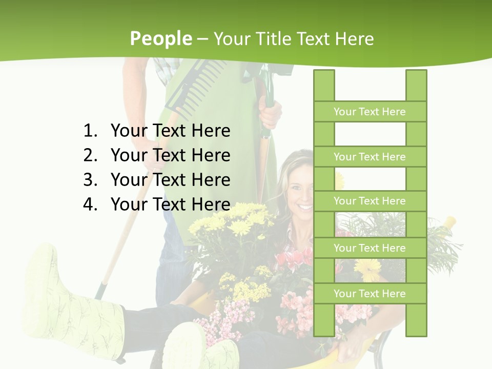 Wheelbarrow People Natural PowerPoint Template