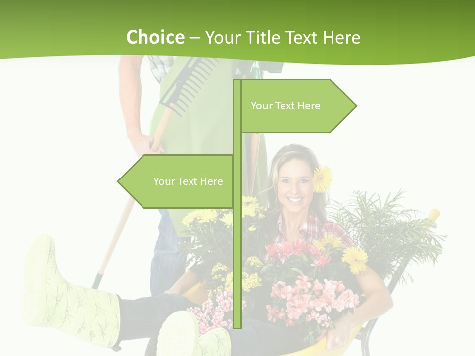 Wheelbarrow People Natural PowerPoint Template