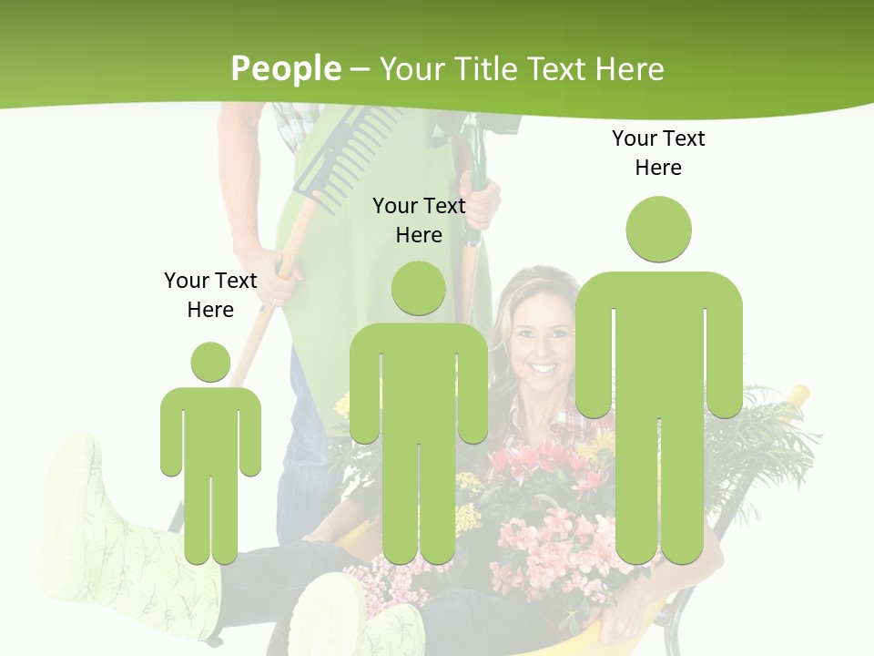 Wheelbarrow People Natural PowerPoint Template