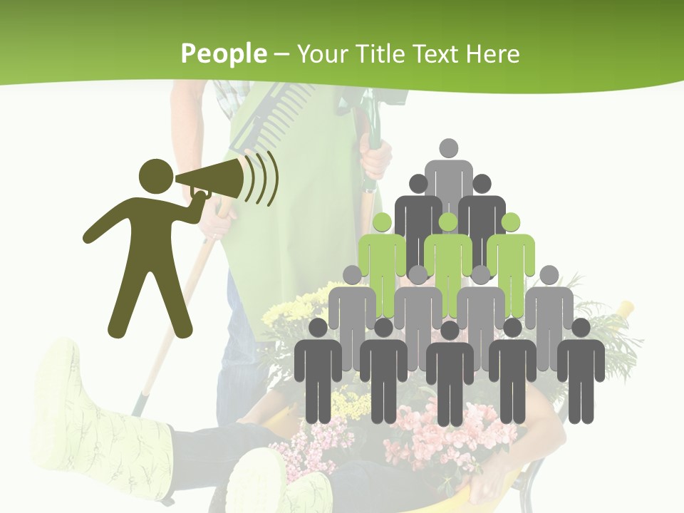 Wheelbarrow People Natural PowerPoint Template