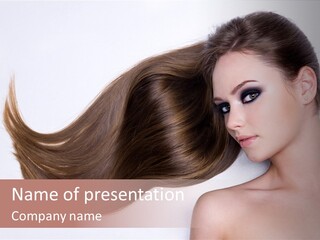 Young Female Straight PowerPoint Template