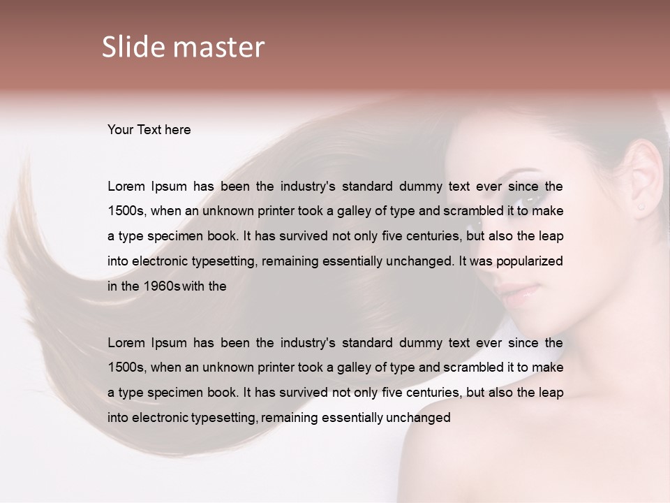 Young Female Straight PowerPoint Template