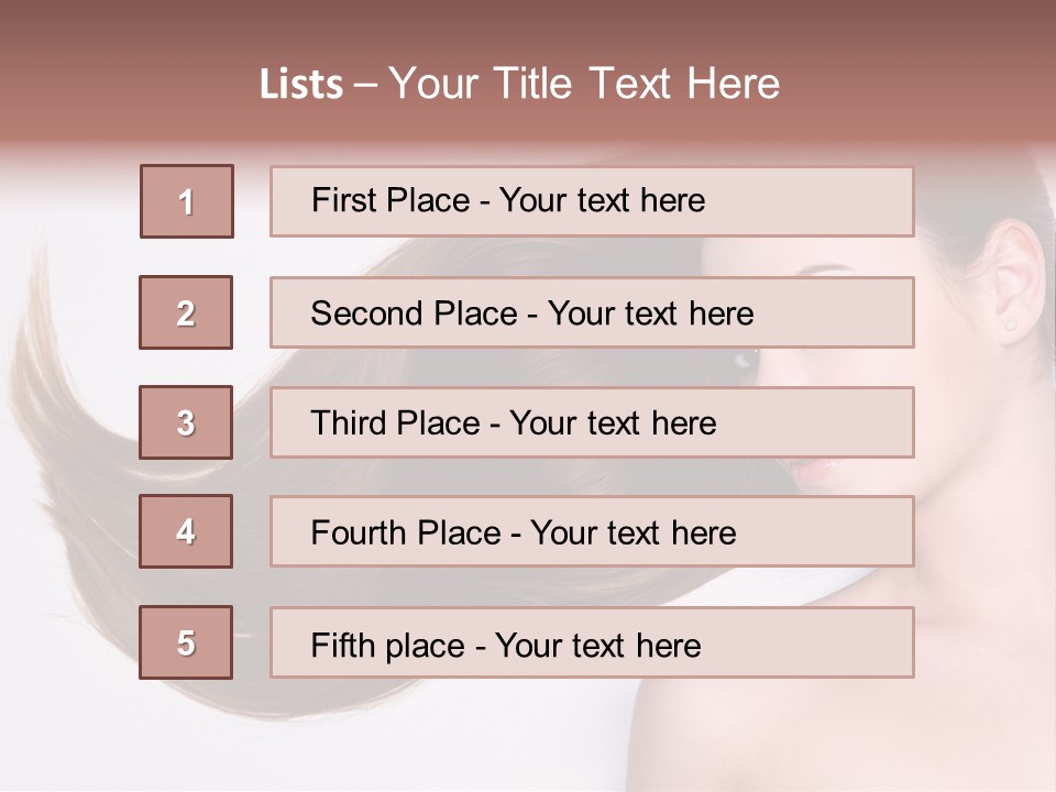 Young Female Straight PowerPoint Template