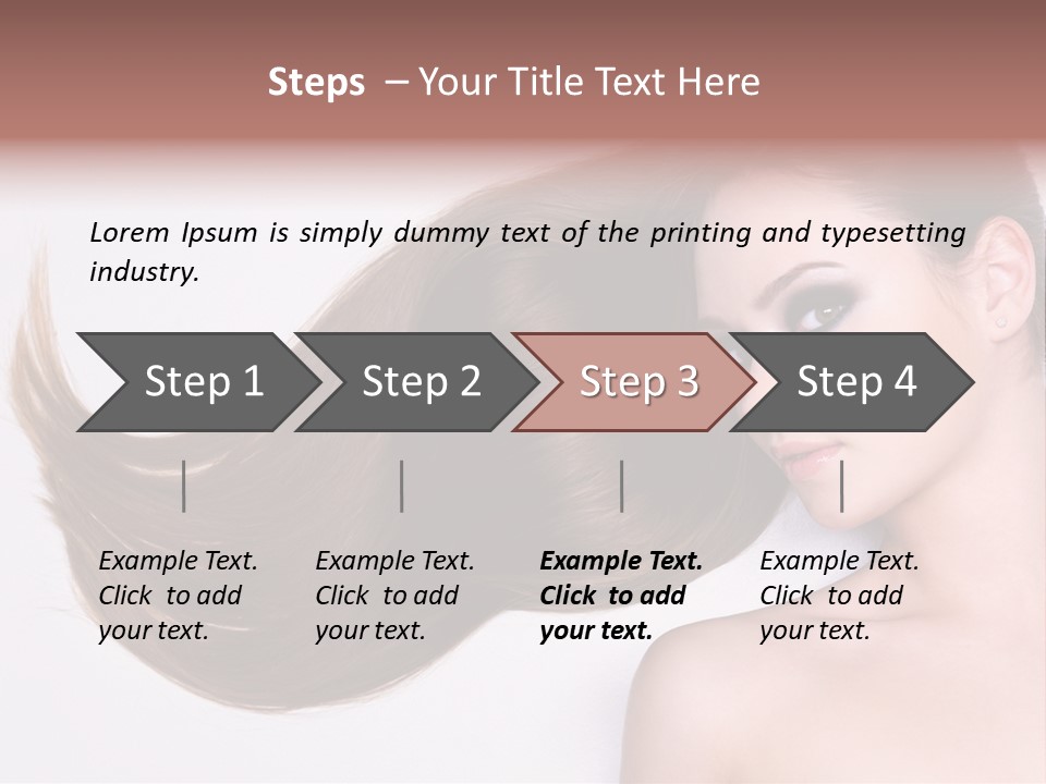 Young Female Straight PowerPoint Template
