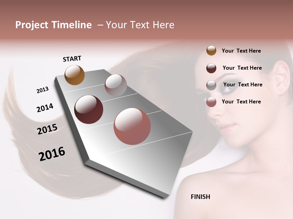 Young Female Straight PowerPoint Template