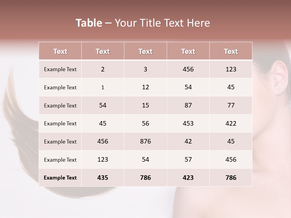 Young Female Straight PowerPoint Template