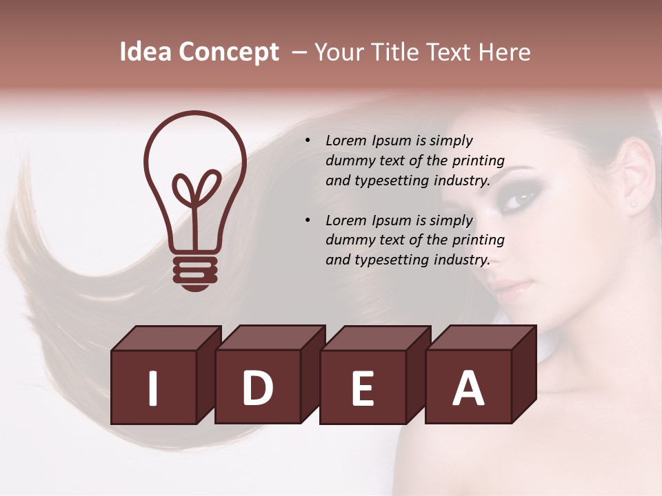 Young Female Straight PowerPoint Template