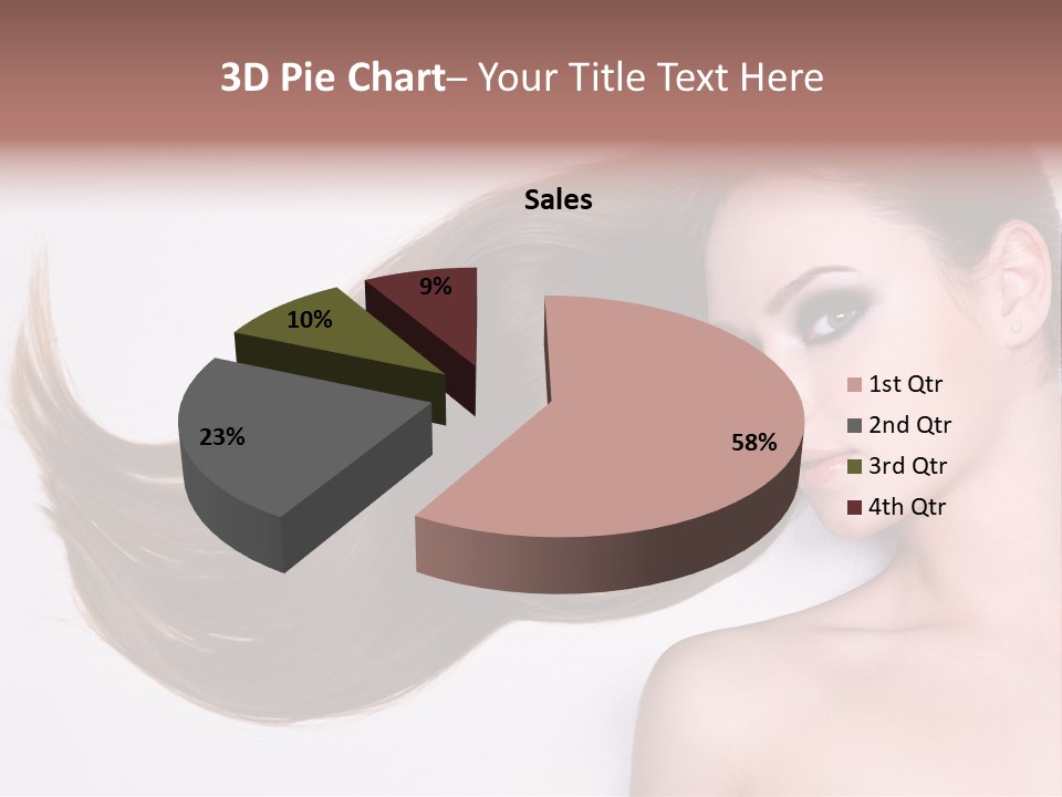 Young Female Straight PowerPoint Template