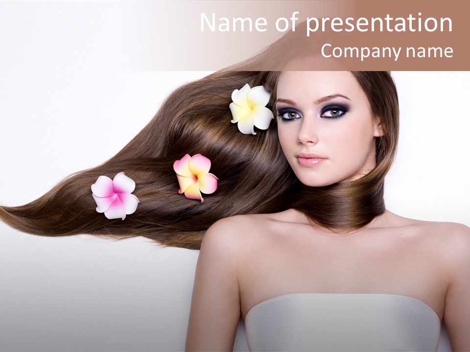 Caucasian Flower Teenager PowerPoint Template