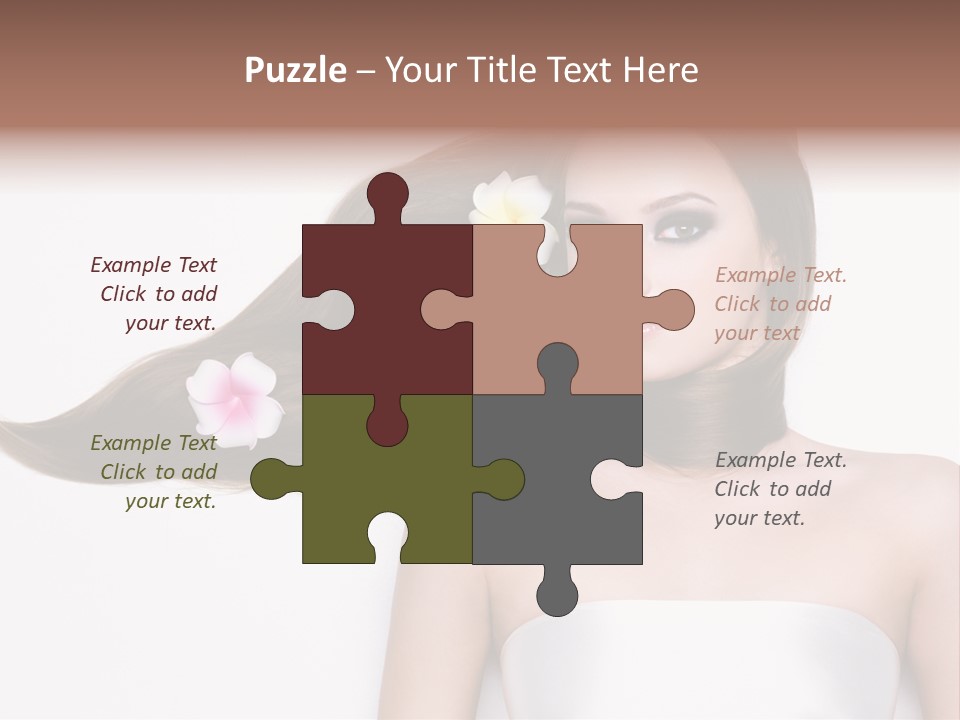 Caucasian Flower Teenager PowerPoint Template