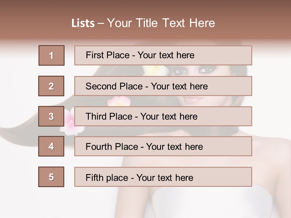 Caucasian Flower Teenager PowerPoint Template
