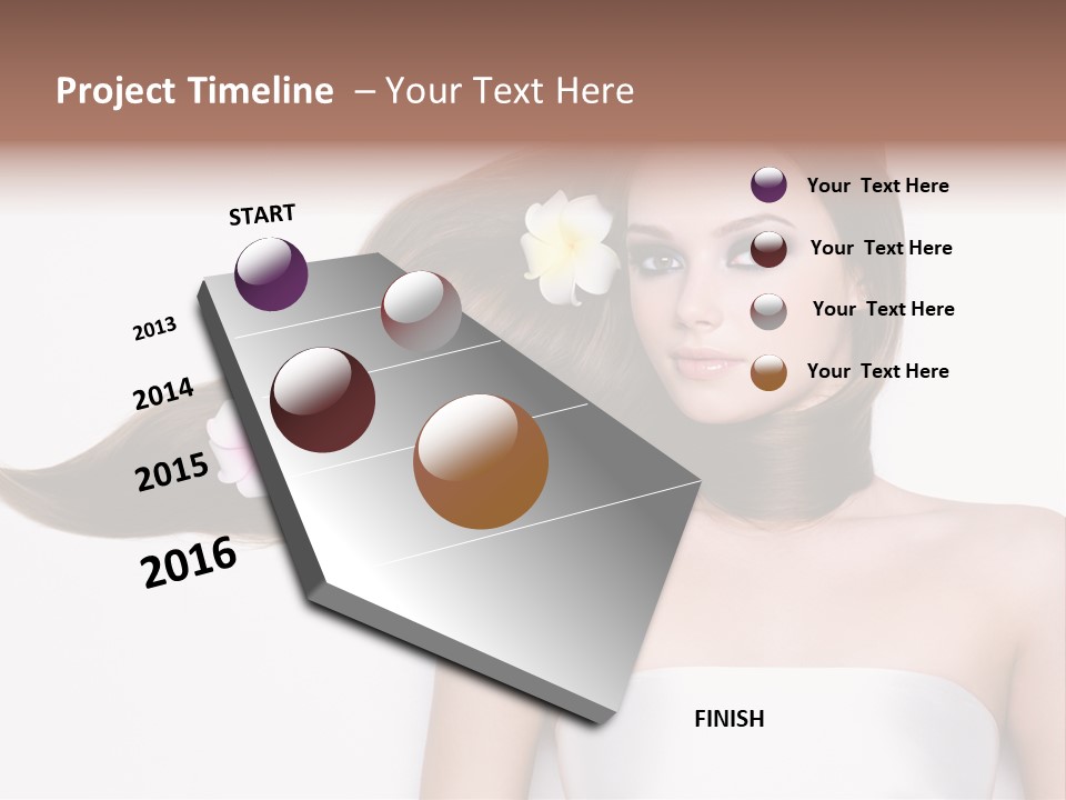 Caucasian Flower Teenager PowerPoint Template