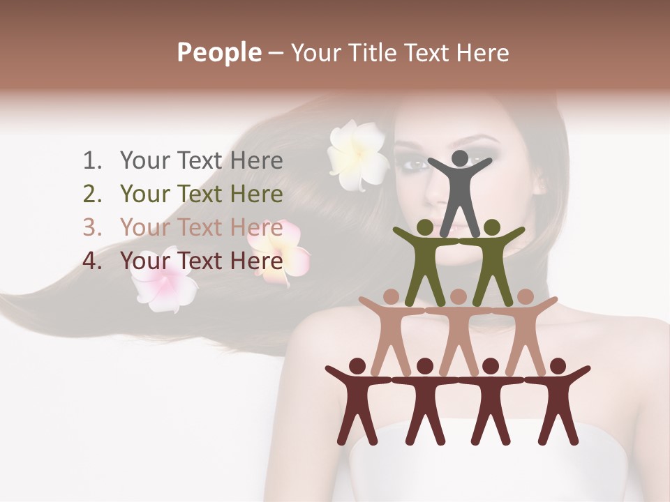 Caucasian Flower Teenager PowerPoint Template