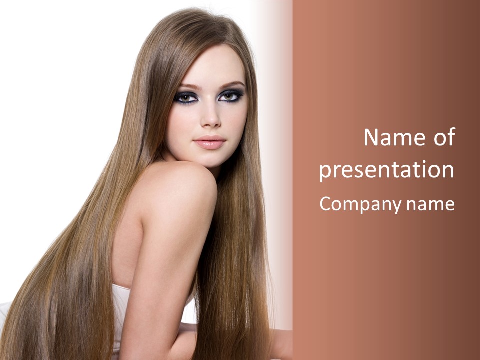 Hairstyle Smooth Young PowerPoint Template