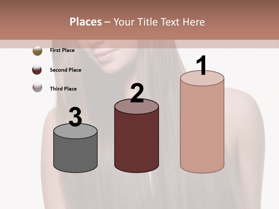 Vertical Gorgeous Long Hair PowerPoint Template