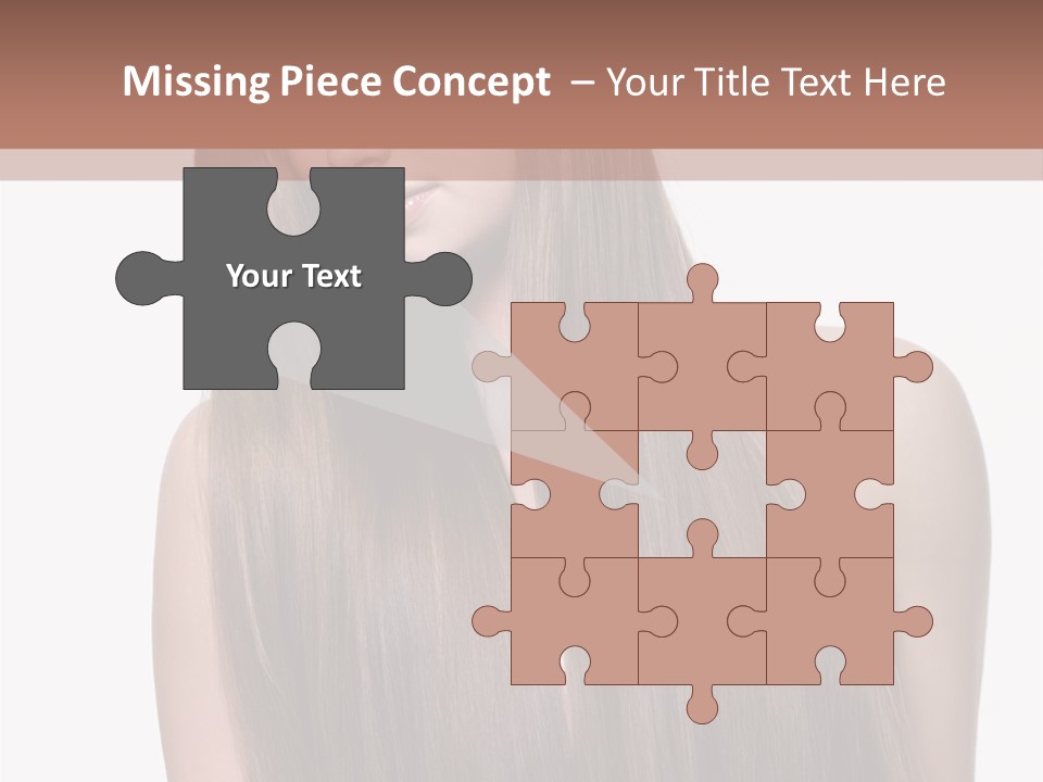 Vertical Gorgeous Long Hair PowerPoint Template