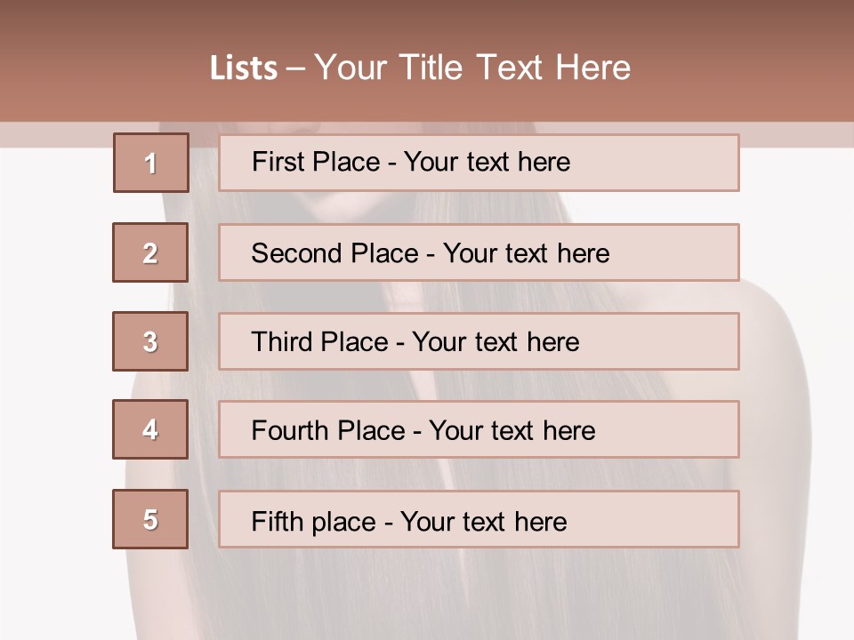 Vertical Gorgeous Long Hair PowerPoint Template