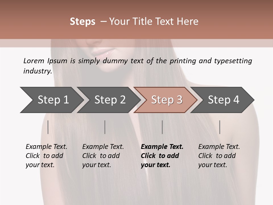 Vertical Gorgeous Long Hair PowerPoint Template