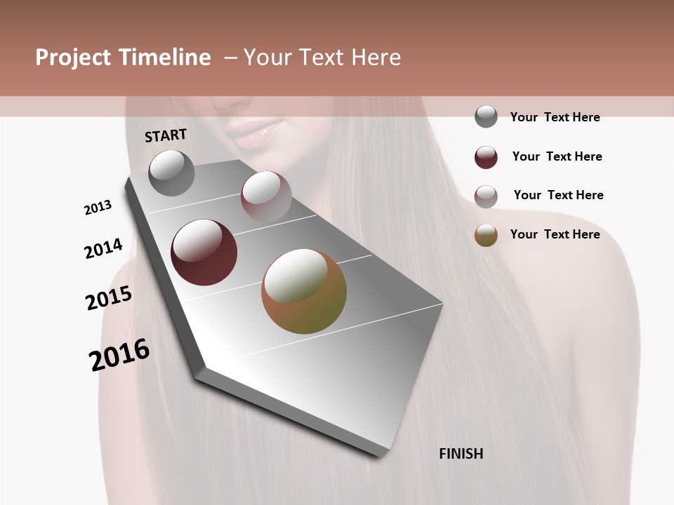 Vertical Gorgeous Long Hair PowerPoint Template