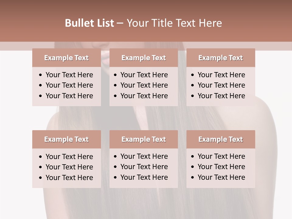 Vertical Gorgeous Long Hair PowerPoint Template