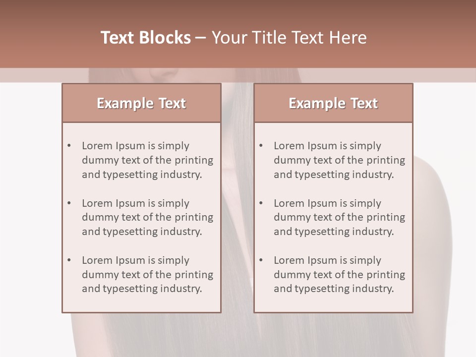 Vertical Gorgeous Long Hair PowerPoint Template