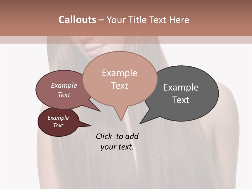 Vertical Gorgeous Long Hair PowerPoint Template