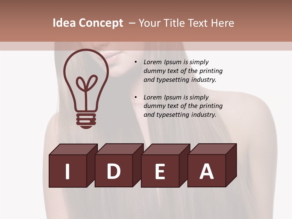 Vertical Gorgeous Long Hair PowerPoint Template