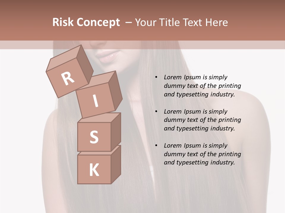 Vertical Gorgeous Long Hair PowerPoint Template