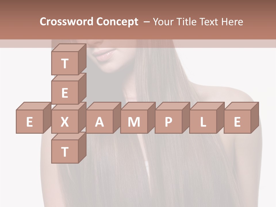 Vertical Gorgeous Long Hair PowerPoint Template