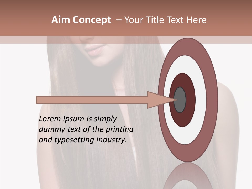 Vertical Gorgeous Long Hair PowerPoint Template