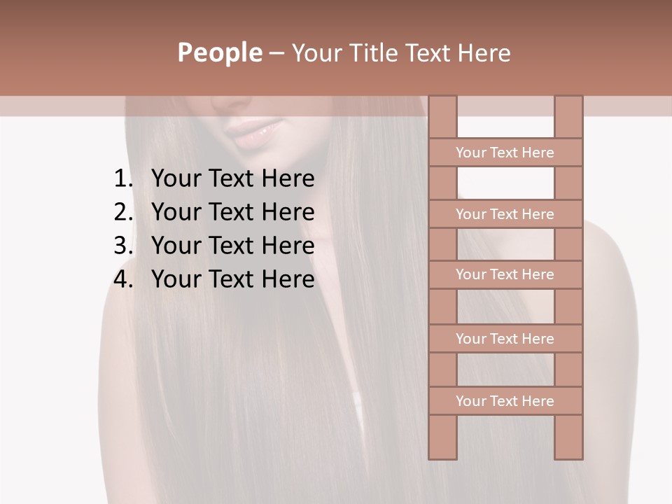 Vertical Gorgeous Long Hair PowerPoint Template