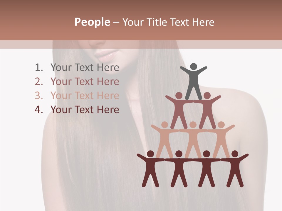 Vertical Gorgeous Long Hair PowerPoint Template