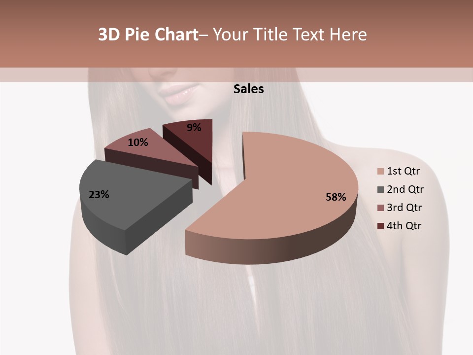 Vertical Gorgeous Long Hair PowerPoint Template