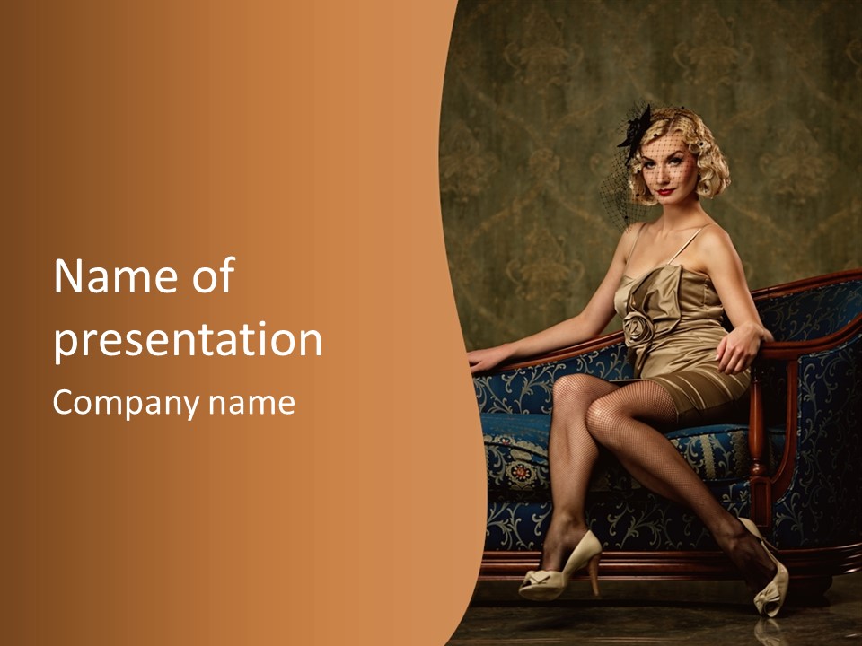 Sitting Old Glamour PowerPoint Template