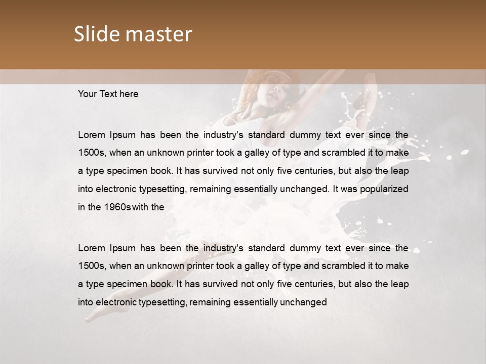 Pose Flexibility Dress PowerPoint Template