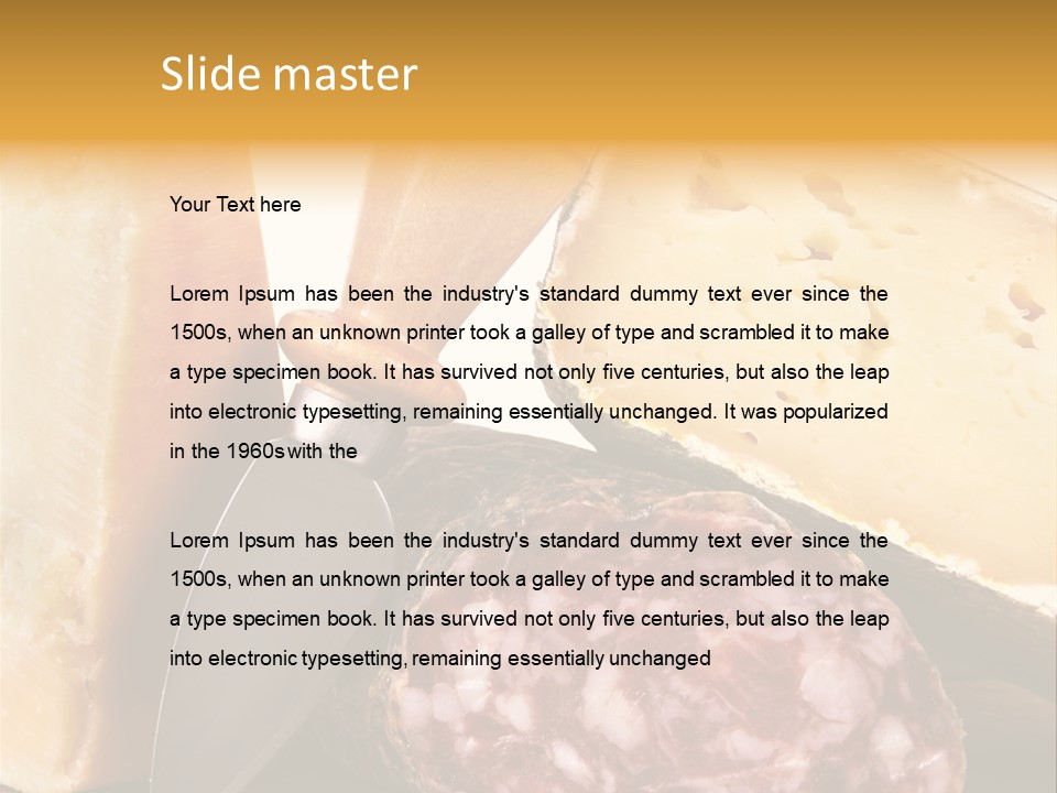 Food Salami Chopping Board PowerPoint Template