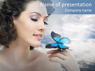 Close Up Face Beautiful PowerPoint Template