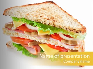 Served Ham Bacon PowerPoint Template