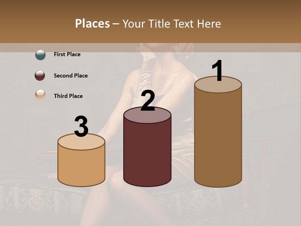 Fascinating Golden Portrait PowerPoint Template