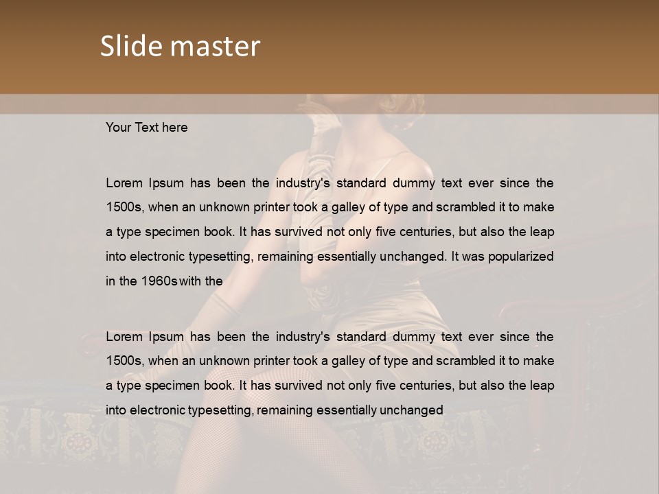 Fascinating Golden Portrait PowerPoint Template