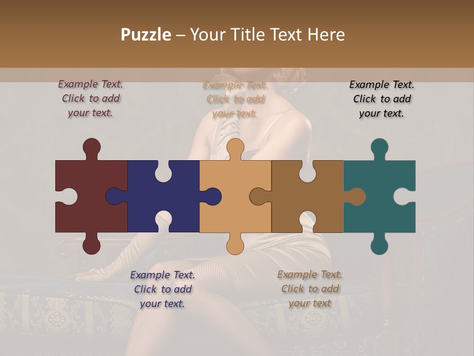 Fascinating Golden Portrait PowerPoint Template